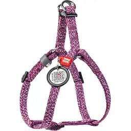 Шлея для котов и мини-собак Waudog Re-cotton, из восстановленного хлопка, с QR паспортом, XS, 28-40х1 см, фиолетовая (16709)