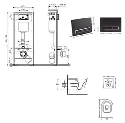 Набір Q-tap Nest 4 в 1 підвісний унітаз Jay Ultra Quiet 520x360x320 + комплект інсталяції QT07335175W48195 - мініатюра 8