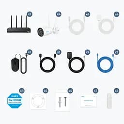 Комплект відеоспостереження з 4 вуличними 8МП WIFI камерами Reolink NVS12-8MB4W (4 вуличні WIFI камери 4 блоки живлення WIFI відеореєстратор з HDD 2TB) - мініатюра 2