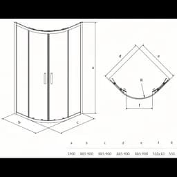 Душова кабіна Cersanit Zip 90x90 S154-002, прозорий, хром - мініатюра 4
