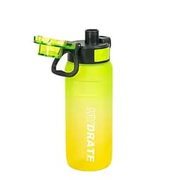Пляшка для води 2501-SPGreen-Yellow з поїльником та кнопкою, 800 мл