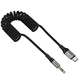Аудіо кабель Aux Hoco UPA33B Nuevo (Type-C to AUX 3.5mm) (1.5m) Black - мініатюра 5