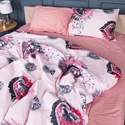 Підковдра MirSon Бязь 17-0724 Diamond Hearts 200х220 см рожева (2200010688245)