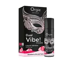 Збуджуючий гель вібратор ORGIE DUAL VIBE! - KISSABLE Strawberry Gin And Tonic 15ML Orgie 17540; 69-17540 102084