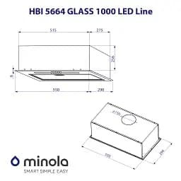 Витяжка повновбудована Minola HBI 5664 WH GLASS 1000 LED Line - мініатюра 10