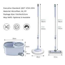 Швабра з віджимом та відром Homettler Magician Plus Spin Mop (CM001) - мініатюра 2