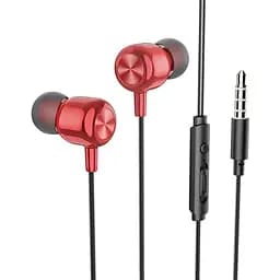 Проводные вакуумные наушники Hoco M87 String wired earphones with microphone, 3.5mm, 1.2m, red