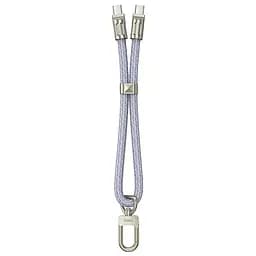 Дата кабель-шнурок Hoco GH5 Elegant Type-C to Type-C (0.21m) Denim Blue - мініатюра 2