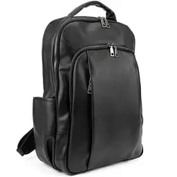 Чоловічий шкіряний рюкзак чорний Tiding Bag 1665A