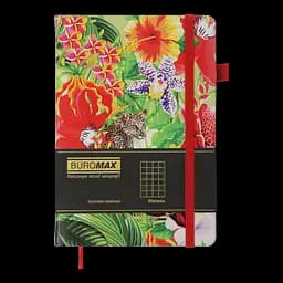 Блокнот діловий Buromax Exotic А5 96 арк. в клітинку обкладинка штучна шкіра червоний (BM.295124-05) - мініатюра 2