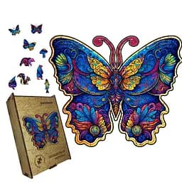 Пазл дерев'яний Загадковий Метелик, А4, 100 елементів, Дерев’яна коробка