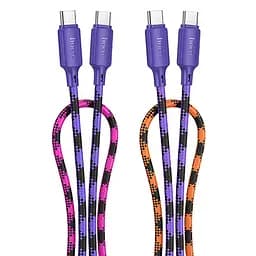 Дата кабель Hoco X116 Meridian Type-C to Type-C 60W (1m) Gradient Purple Mix