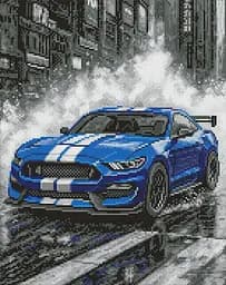 Набор с алмазной мозаикой на подрамнике Синие гонки Ideyka AMO8248, 40x50 см