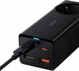 Мережевий зарядний пристрій Baseus GaN3 Pro Desktop Powerstrip 65W + Cable USB-C to USB-C Black (PSZM000901) [85127] - мініатюра 2