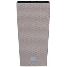 Горщик для квiтiв Prosperplast Rato квадратний високий, з вкладишем 2 в 1, 170 мм, мокка (77962-7529)