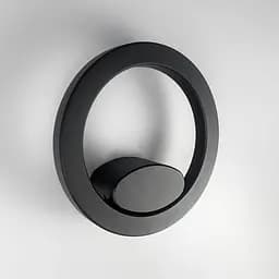 Фасадний чорний світильник круглої форми | Line F | Арт. 9008