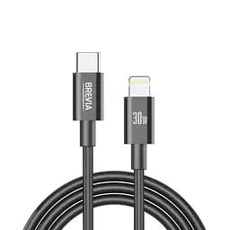 Кабель Brevia Type-C to Lightning 30W 1 м, чорний ZIP (55100BCLZ1)
