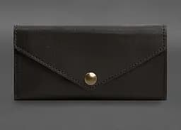 Кожаный клатч (портмоне) на кнопке 5.0 Темно-коричневый краст