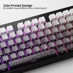 Набір кейкапів Black–White Gradient PBT , Чорний з лініями - мініатюра 4