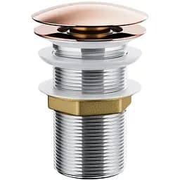 Донний клапан для умивальника Corsan click-clack rose gold без переливу рожеве золото MUKK ROŻOWE ZŁOTO, Теплий захід