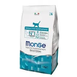 Cухий корм Monge Kitten з куркою та рисом для кошенят у віці від 1 до 12 місяців 400 гр