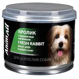 Влажный корм AnimAll для собак, с кролем и кроличьей печенью, 195 г