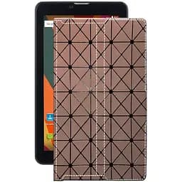 Чохол StatusCASE з екошкіри для планшету Bravis NB753 3G Коричневий ромб