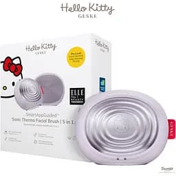 Електронна звукова термо щітка для обличчя GESKE Sonic Thermo Facial Brush 5 в 1 by Hello Kitty фіолетова