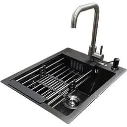 Комплект мийка + змішувач Romzha Arta U-350S BL (B)