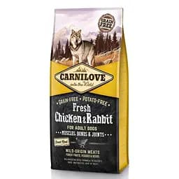 Сухий корм для дорослих собак всіх порід Carnilove Fresh Chicken & Rabbit for Adult dogs, з куркою і кроликом, 12 кг