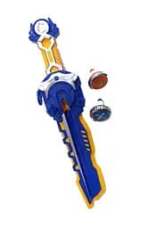 Игра HZY777-101A-102A BBL, юла 4,5см 2шт, запускалка меч 40см, свет, в коробке (6903317652488) Синий