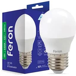 Светодиодная лампа Feron LB-745 G45 230V 6W E27, 6400K (1450108)