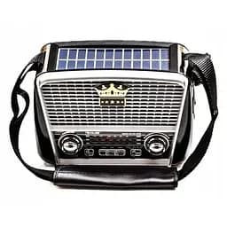 Радиоприемник Golon RX-455S Solar с солнечной панелью черный