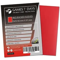 Аксессуар Games 7 Days Протекторы для карт Games7Days 66 х 91 мм MTG, 80 шт. Red PREMIUM (GSD-RD6691)