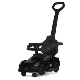 Дитяча каталка-толокар 2 в 1 M 5106-2 чорний, з батьківською ручкою