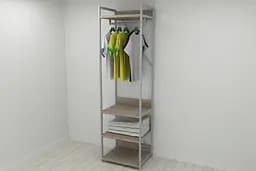 Шафа Гардероб Уні секція 3 серії Конект Ferrum-decor 220x60x50см Сірий метал ДСП Дуб Сонома Трюфель 32 мм (FRD-104530)