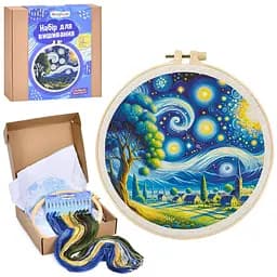 Детский набор для вышивания "Ночь" DYEK1009 пяльце 20 см