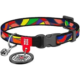 Нашийник для котів Waudog Nylon Вітраж з QR паспортом 20-30х1 см