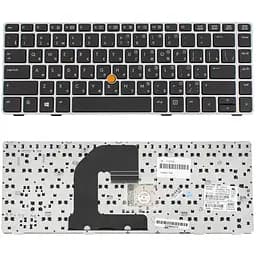 Клавіатура для ноутбука HP (ProBook: 6460b, 6465b) rus, black, silver frame, з джойстиком