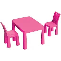 Дитячий пластиковий стіл і 2 стільці Doloni Toys 04680/3 рожевий