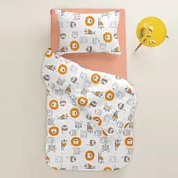 Комплект постільної білизни Cosas Leo & giraffe Підлітковий теракотовий (LeoGiraffeFox_El90-Terrakot_155) - мініатюра 2
