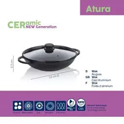 Вок з кришкою та двома ручками KELA Atura, 32 см, 4 л (15174) - мініатюра 3