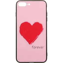 Чохол-накладка Toto Glass Fashionable Case Apple iPhone 7 Plus/8 Plus Red Heart on Pink
