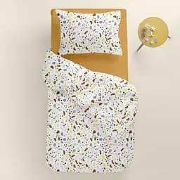 Дитяча постільна білизна в ліжечко COLORFUL STONES, бежевий (StoneColor_Mustard16_140) - мініатюра 2