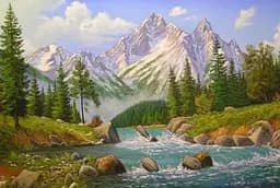 Алмазна мозаїка на підрамнику Гори 40×50 см 71175_BGLE