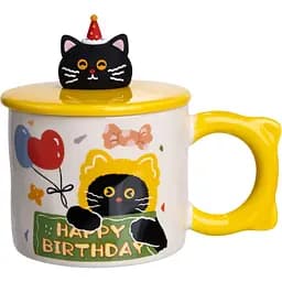 Чашка порцелянова Kitten's Birthday 400 мл жовтий FM-24B