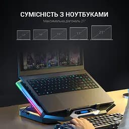 Охолоджувальна підставка для ноутбука GamePro Black (CP870) - мініатюра 9