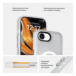 Чехол для Apple iPhone 16e/17e, Uniq MagCase, белый, противоударный, панель-накладка с магсейф, ударопрочный TPU+PC, с магнитом MagSafe, поддержка полноценной беспроводной зарядки, ArmorStandart (ARM83873) - мініатюра 3