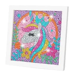 Алмазна мозаїка для дітей Єдиноріг A5501B рамка 17,5-17,5 см