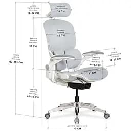 Крісло Mealux S202 Air Grey (HF-S202 M/G) - мініатюра 2
